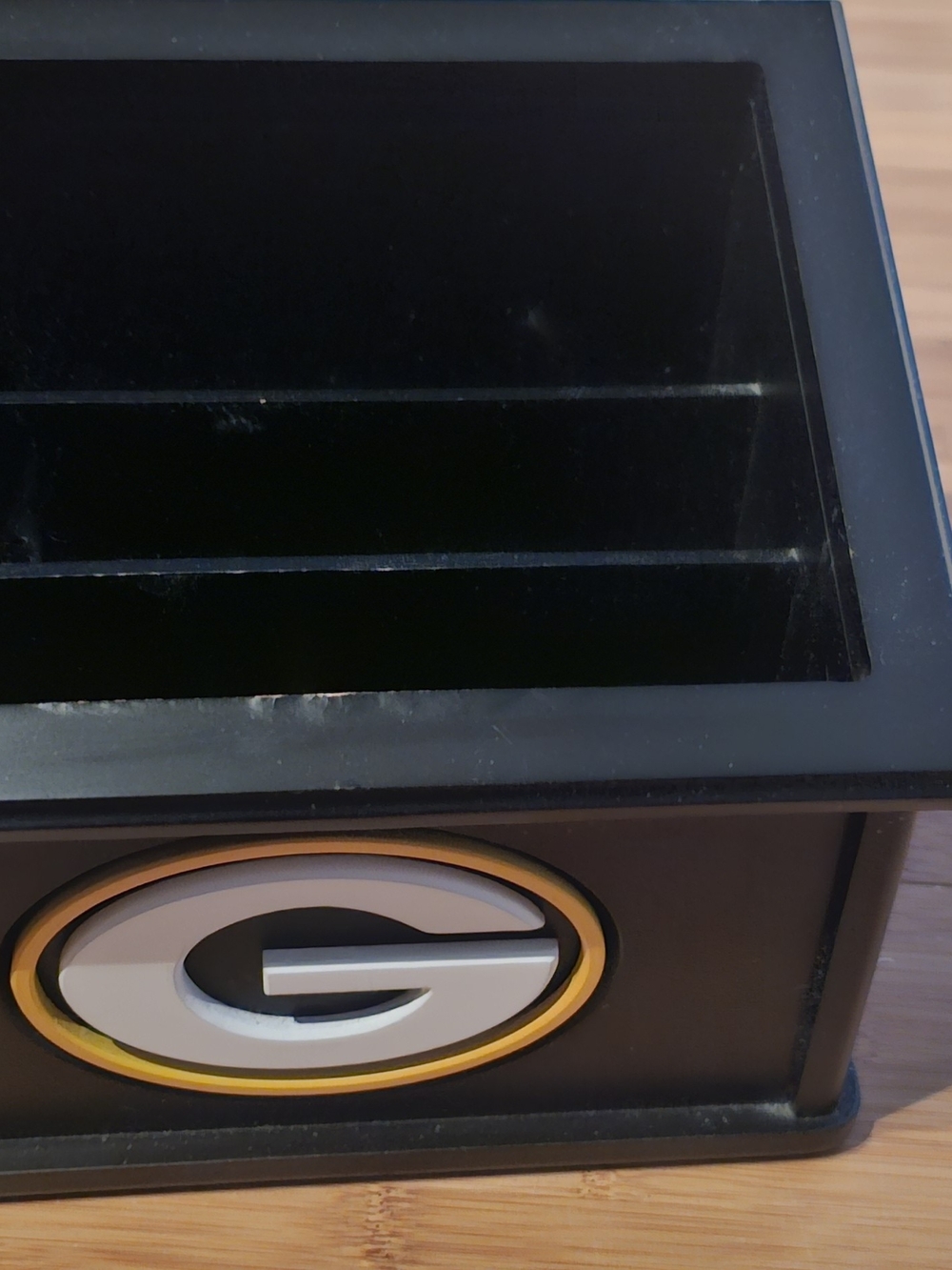 Logo Accent Black and Gold Display Box - Team Logo Organizer